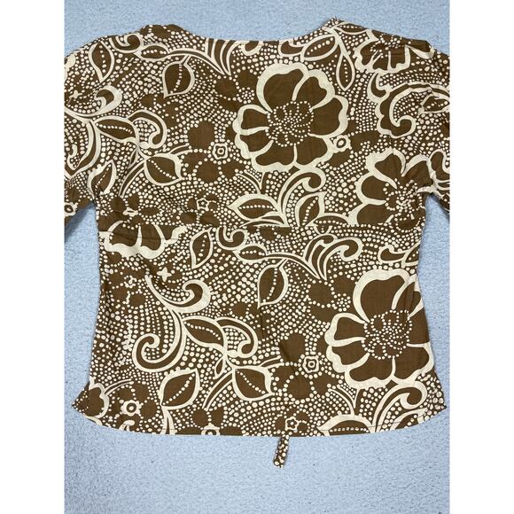 Roxy Womens Size M Boho V-Neck Flowy Sleeves Top Floral Swirl y2k - Picture 7 of 12